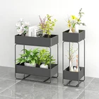 Iron Garden 2 Tier Tall Iron Metal Plant Stands For Indoor Display Rack And Outdoor Garden