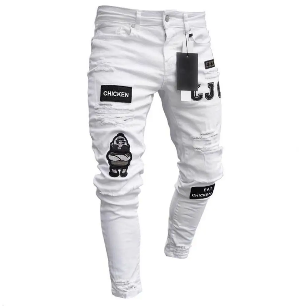Oem Service Men Stretchy Ripped Skinny 