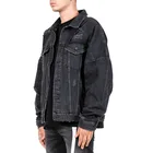 Men Jacket Men Men Custom Black Jacket 100% Cotton Heavy Weight Denim Jacket Distressing Ripped Denim Jeans Jacket