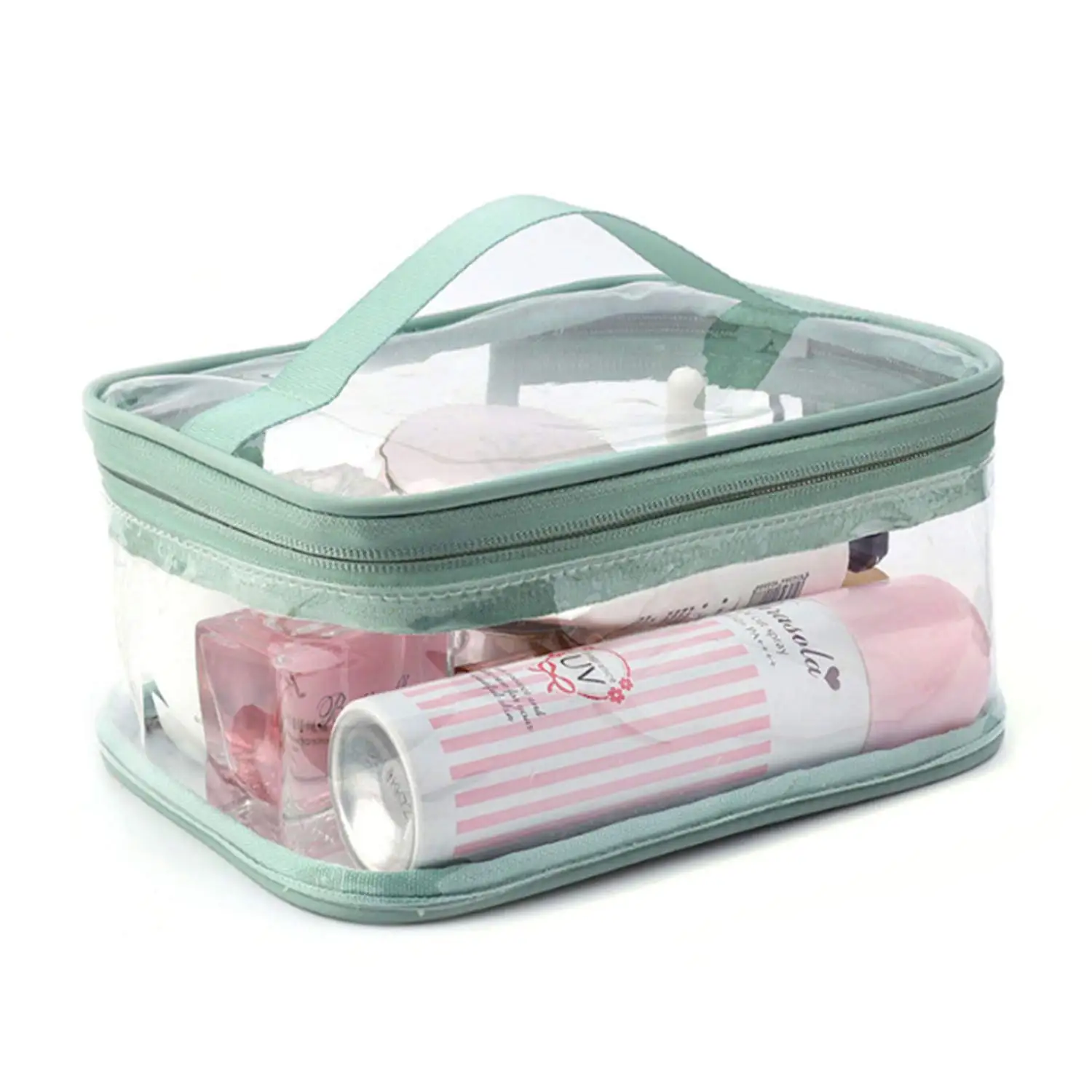 Custom Travel Storage Toiletry Organizer Wash Makeup Bag Portable PVC Cosmetic Bags Transparent Swimming Waterproof Bag manufacture