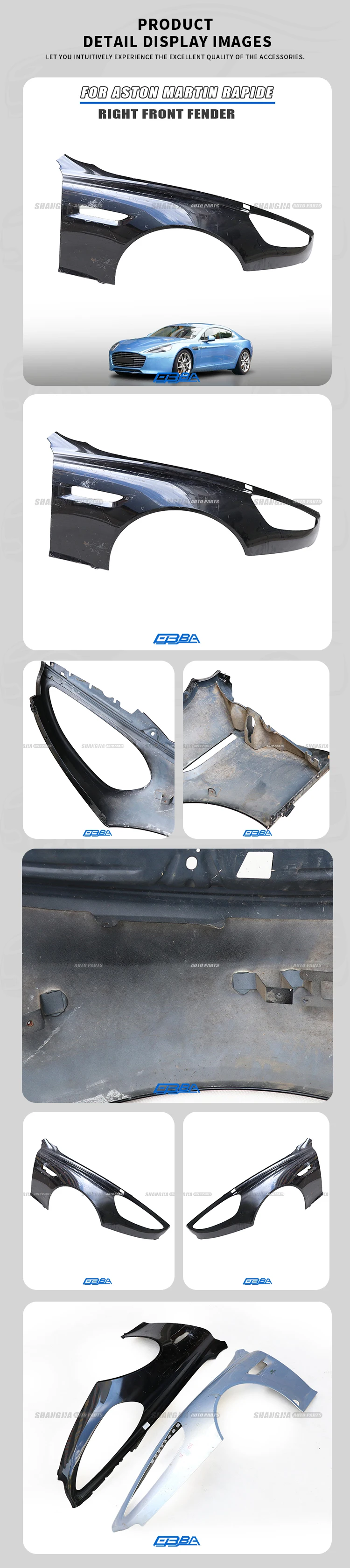 Plastic Right Car Fender For Aston Martin Rapide S AD43-F16005-AD 2013-2016 Original High Quality Durable Front Fender Wings manufacture