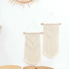 Nordic Home Decor Modern 100%cotton Macrame Tassel Wall Hanging Art Woven For Farmhouse Decoration