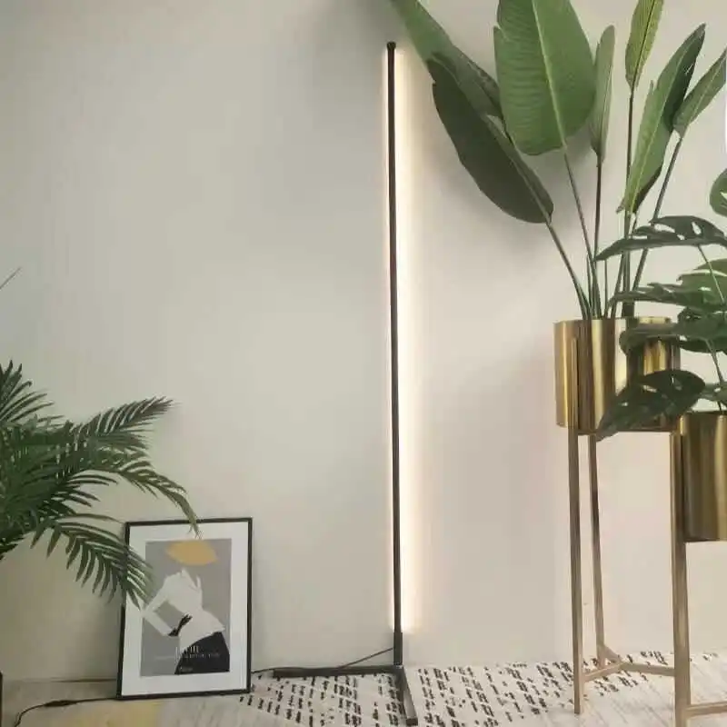 Vertical shelf led corner standing light warm white stand floor lamps for living room bedroom