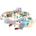 Train Train BDJ 95pcs Electric Locomotive Wooden Railway Car Train Toys For Baby