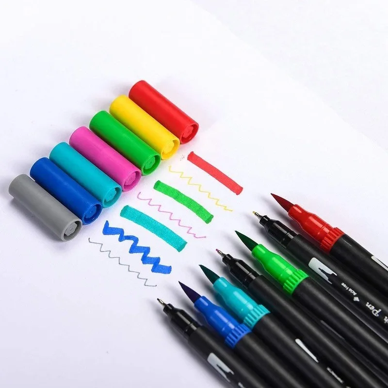 Customized Logo Package High Quality Water Color Soft Brush Pen Art Marker Pen For Drawing 12 24 36 48 60 80 100 120 120 Colors
