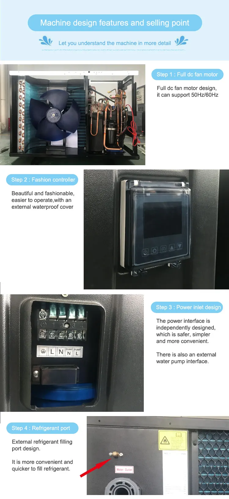 Swimming Pool Heat Pump, 7KW, 10KW, 16KW, 18KW - detail 14