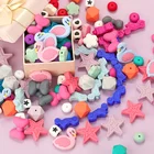 Food Grade Different Shape Stocked Colors Silicone Teething Beads For Jewelry Making