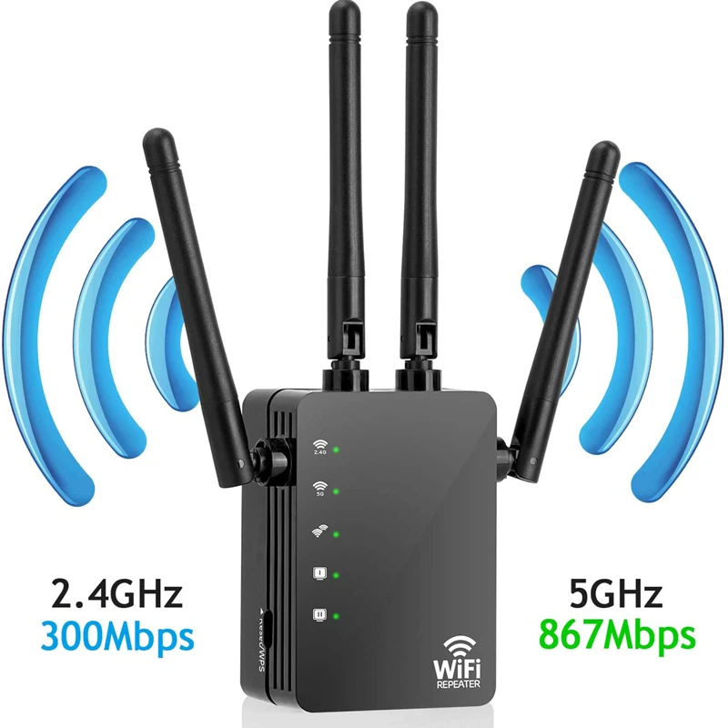 AC 1200Mbps Dual Band WiFi Repeater Range Extender Signal Booster Network Router 
