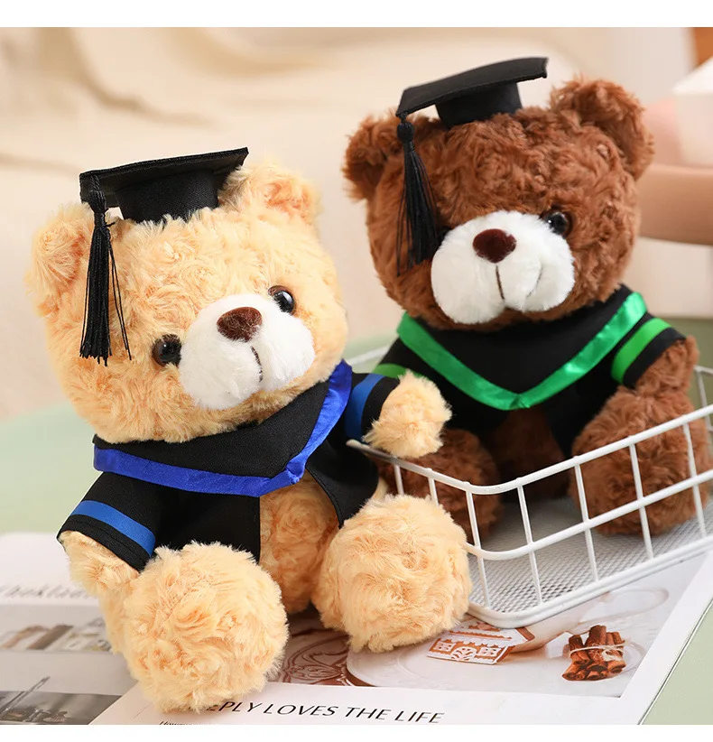 Graduation teddy bear doll bachelor's uniform master's wearing doctor's hat commemorative gift to students
