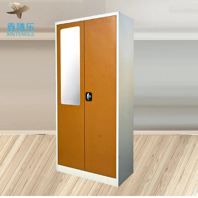 ISO Certified Customized Metal Double Door Almirah Storage Wardrobe with Key Lock for Bedroom & Living Room