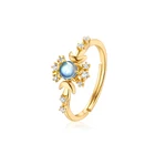 Blue Ring Rings Blue Moonstone Sterling Silver Ring Fashion Jewelry For Women