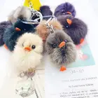 Car Keyring Fashion Bag Pendant Disco Ball Customied Color Mink Fur Heart Shaped Fur Cat Plush Key Chain