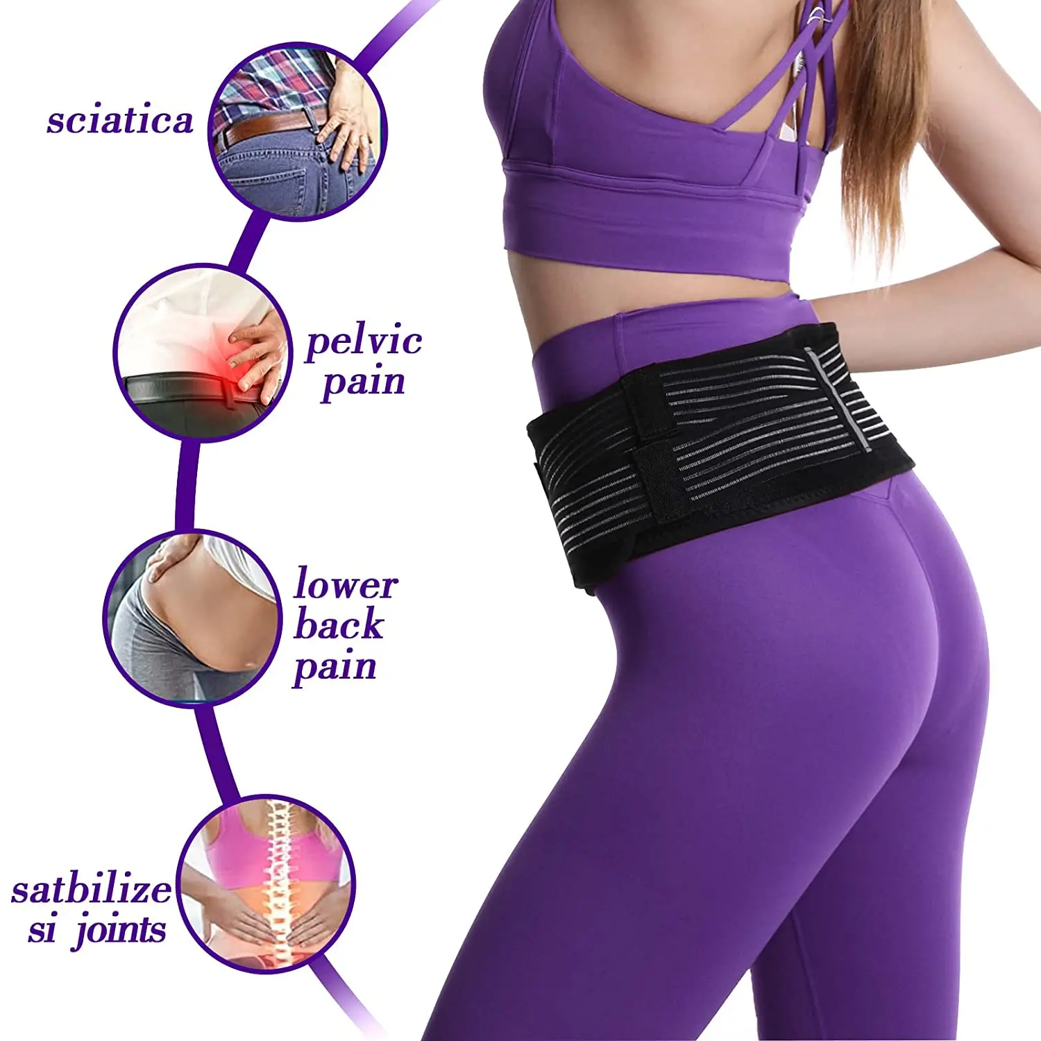 SacroLoc Pelvis Brace, Back Support, Pelvis Sacroiliac Pain Relief, Back Pain Relief Bauerfeind
