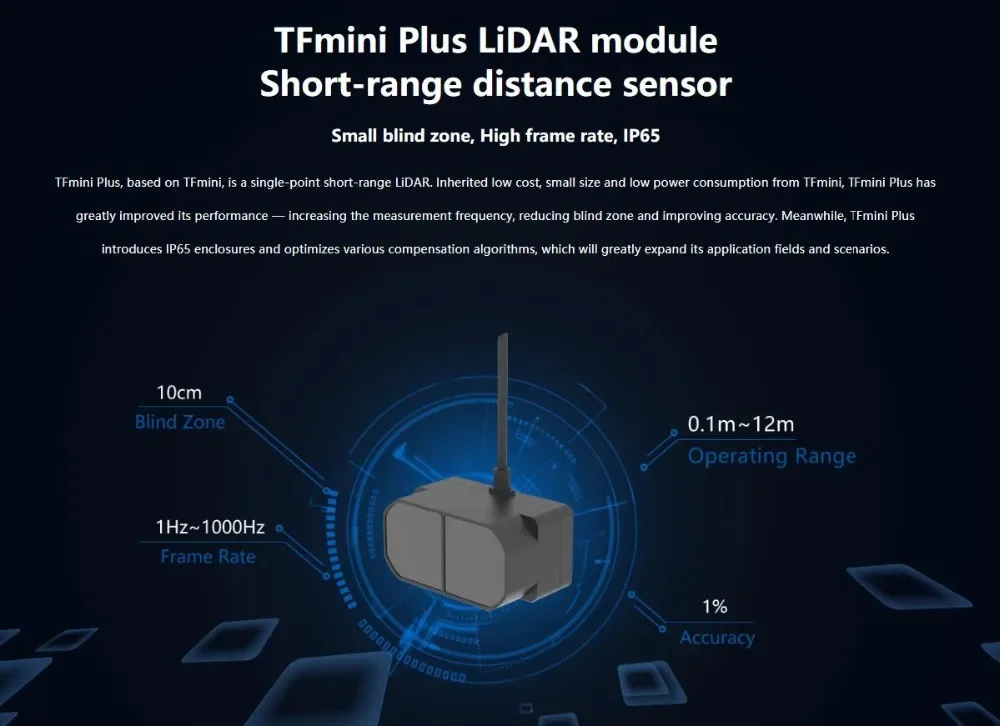 Benewake Tof 12m Tfmini Plus Lidar Module Ip65 Micro Single Point Tof