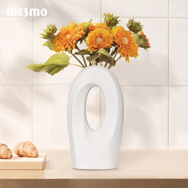 Minimalist Nordic white ceram decorative florerosceramic vase desktop ornament flower porcelain ceramic vases for home decor