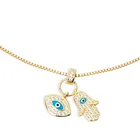 Jewelry Fashion Jewelry Gold Plated 925 Sterling Silver Eye Hamsa Hand Pendant Necklace