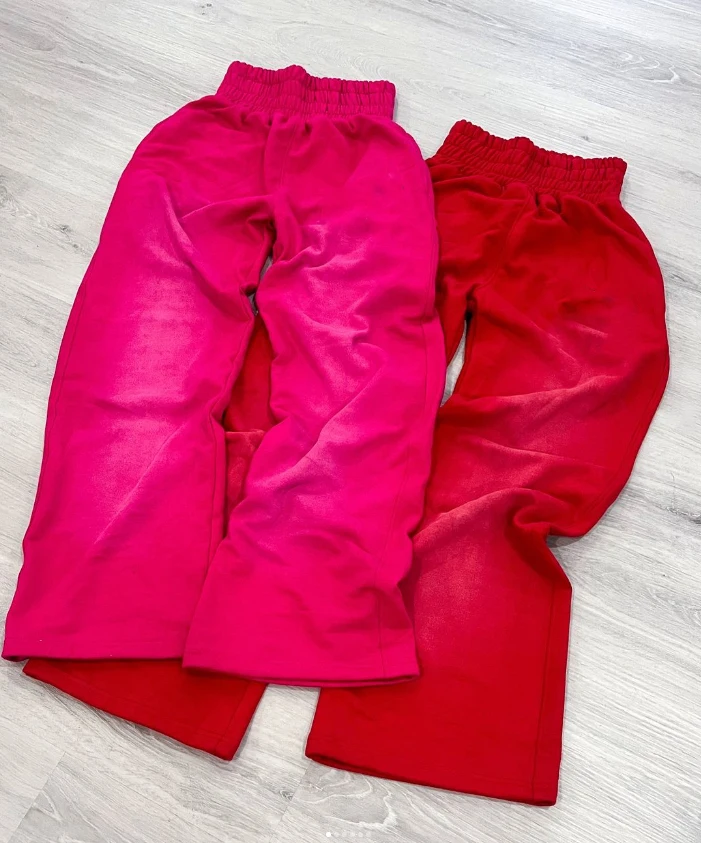 Street Wear Custom 360 420 500gsm Blank French Terry Acid Wash Baggy Wide Leg Jogger Sweatpants for Men factory