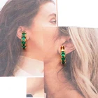 Earrings Vintage Green Glass Set With Stylish Sexy Earrings