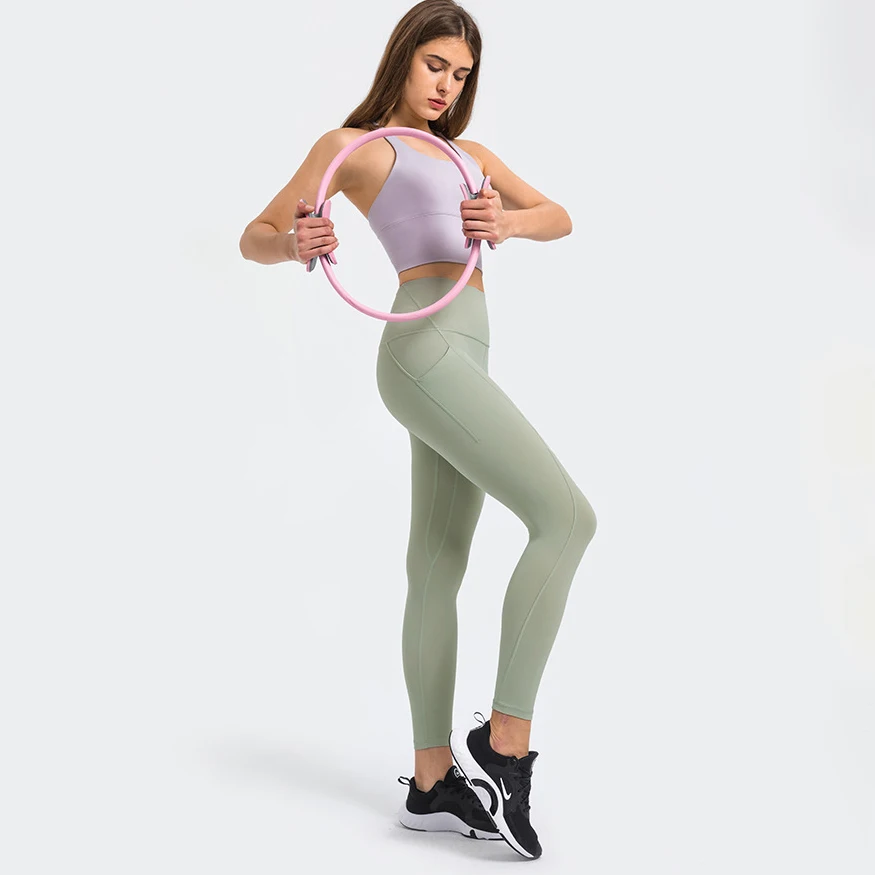 High Waist Comfortable Tummy Control Leggings Naked Butter Feeling Compression Athletic Pants Womens Gym Leggings With Pockets