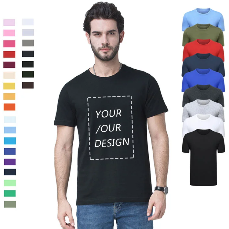 USA High Quality 100% Cotton Large and Tall Unisex Graphic T-Shirts Custom Logo Printed Men's Plus Size Tees