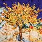 Scarf Polyester Wholesale New Fashion Scarf Oil Painting Printed Twill Polyester Silk Scarves For Women