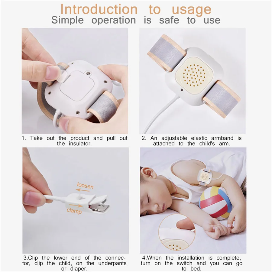 Baby BedWetting Alarm Smart Baby Diaper Sensor Bed wetting Enuresis Adult Baby Urine Bed Wetting Alarm For Infant Toddler
