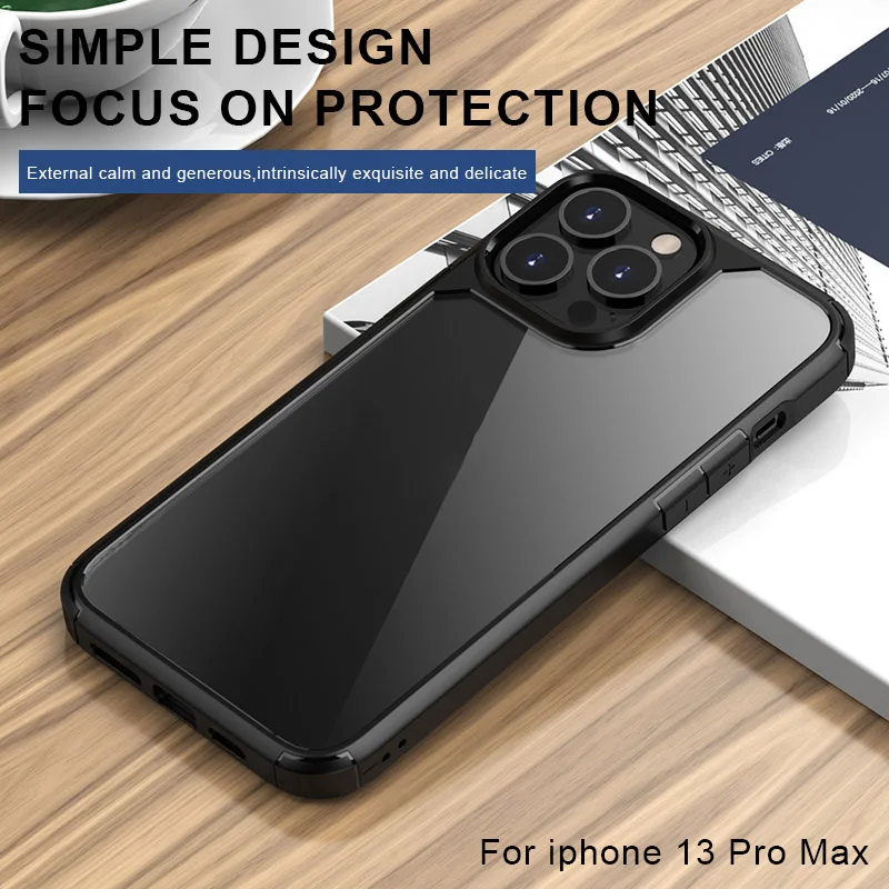 Wholesale High Quality Simple High Clear Personalized New Phone Case Shockproof Back Cover For Iphone 13 Pro