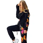 Ladies Suit Factory Direct High-quality Animal Print Ladies Outdoor Sports Suit Full Zip Up Hoodie