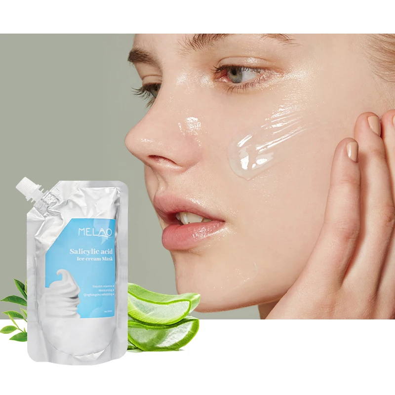 OEM Private Label Repairing Soothing Anti Acne Salicylic Acid Cleansing Ice Cream Facial Mask for face care