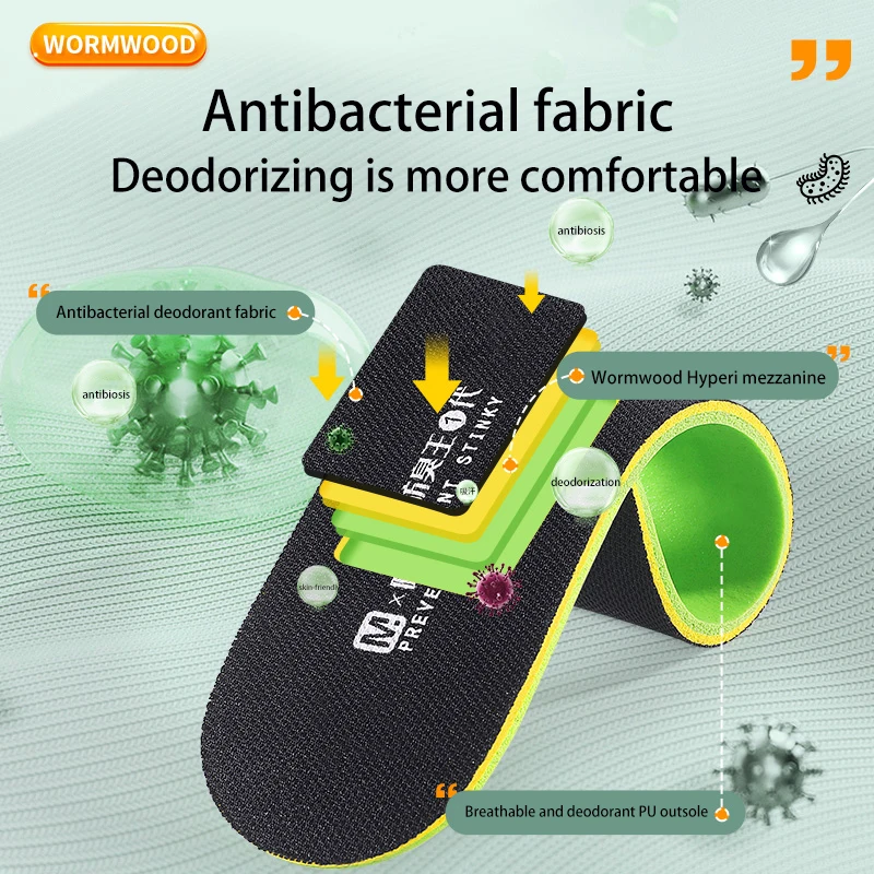 Antibacterial Mugwort Deodorizing Sports Insoles Non Slip Antibacterial Mugwort Deodorizing Sports Insoles Non Slip