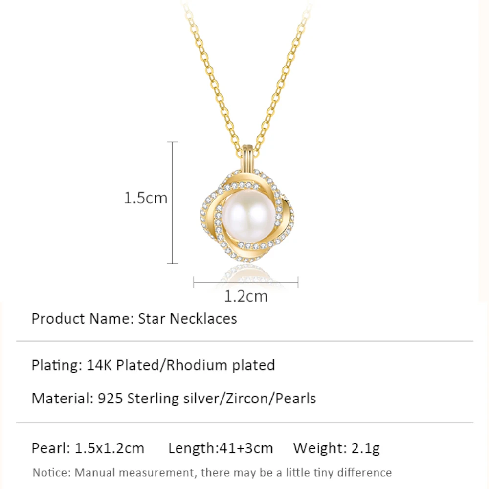 CDE YN0958 Minimalist Silver Jewelry 925 Silver Nstural Freshwater Pearl Necklace For Women 14K Gold Fresh Water Pearl Necklace