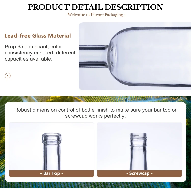 Wholesale Ml Glass Wine Liquor Bottle Gin Rum Vodka Spirits Bottle