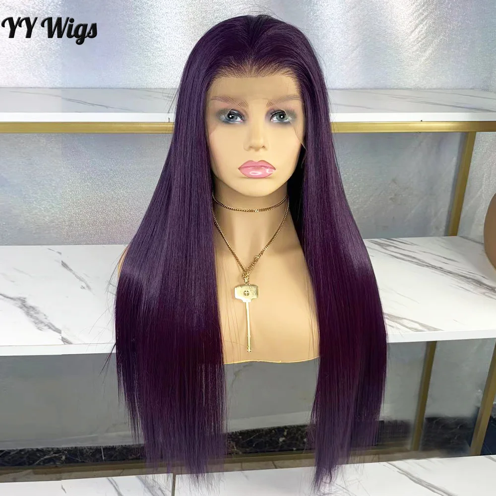 blue and purple lace front wig