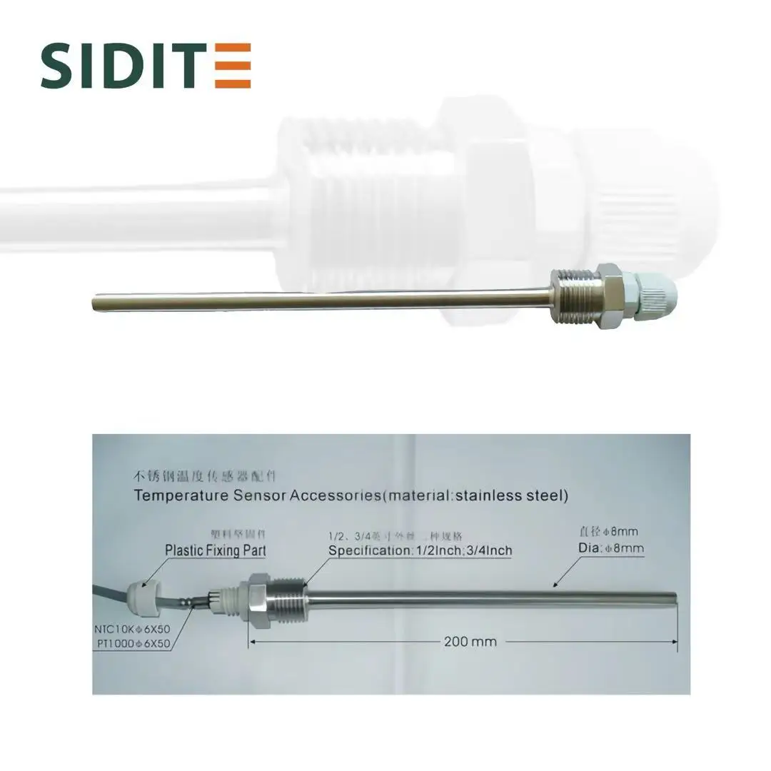 A05 Temperature Sensor Probe Stainless Steel Corrosion-Resistant Thermal Sensor Fitting for High-Pressure Solar System for Water details