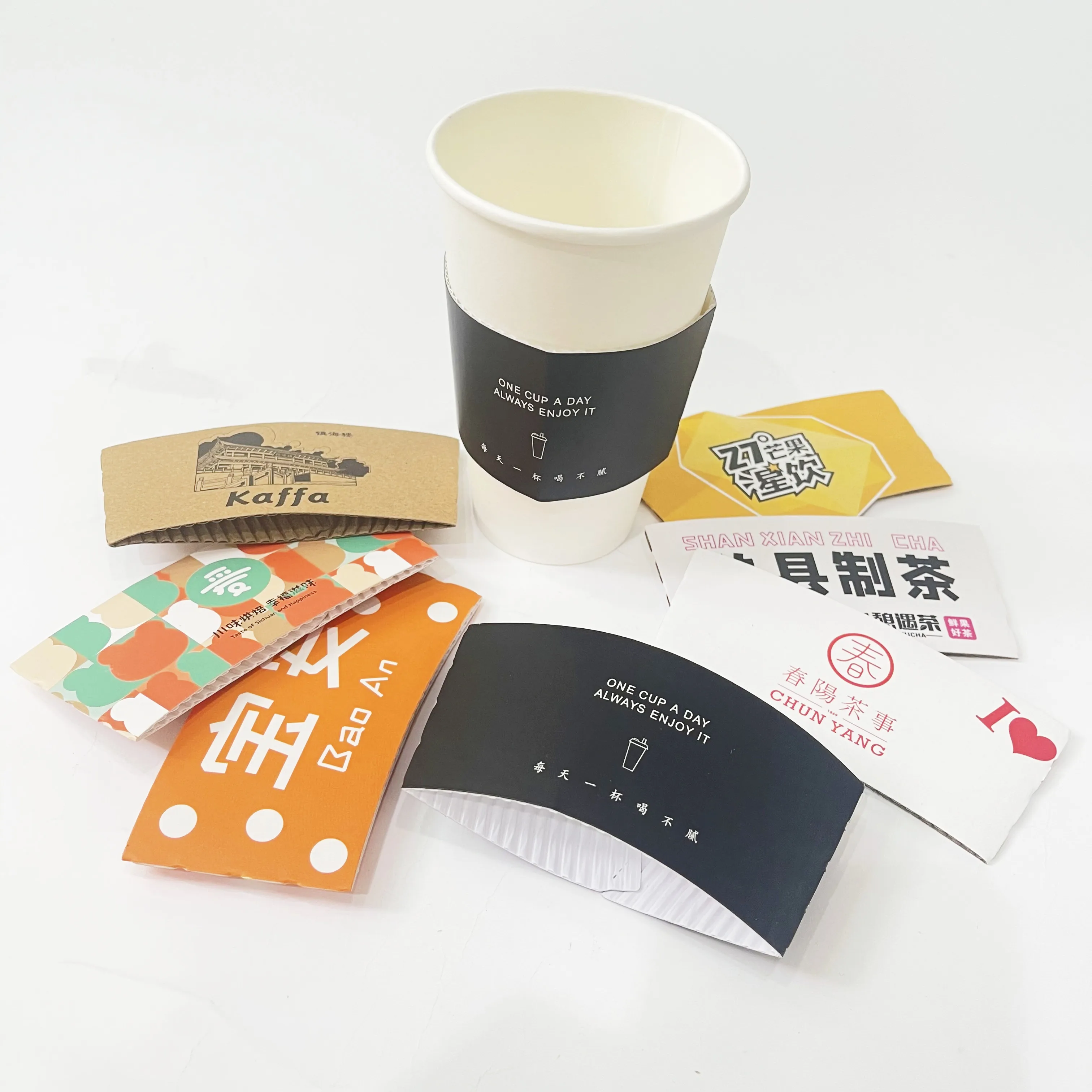 Custom Paper Cup Sleeve Custom Paper Coffee Cupsleeve Kpop With Logo