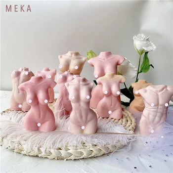 C003 DIY custom 3D molde silicona velas candle molds human torso mould plaster female women man body silicone mold for candles