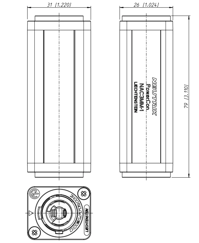 Outdoor Powercon Connector Coupler Male Adapter Power Connector for Linking Cables
