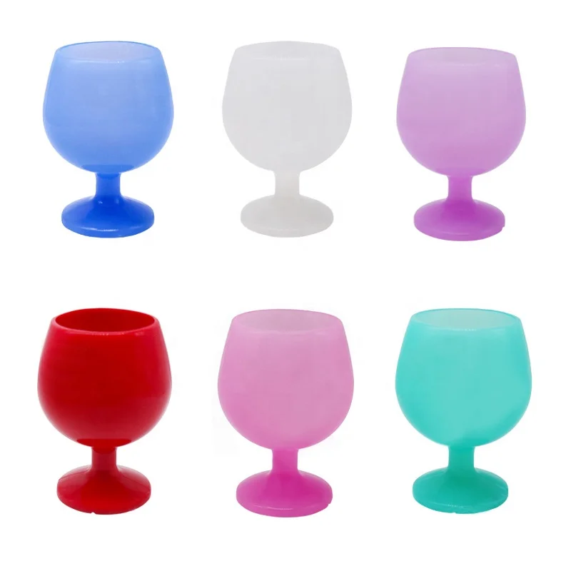 Unbreakable Colorful Silicone Red Wine Glasses Cup Custom Logo Silicone Goblet