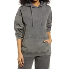 Black Hoodies Black Heavyweight Oversize Pullover Plain Cotton Jersey Acid Wash Vintage Hoodies Women