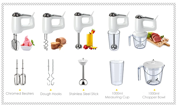 Misturador de alimentos multifuncional de alta qualidade, 600 W, batedeira doméstica com tigela
