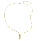 Gold New Trendy Women's Colorful Zircon Necklace Gold Plated Letter Love Pendant Jewelry