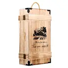 Wood Dark Torched Wood Double Bottle Wine Case Wooden Wine Box