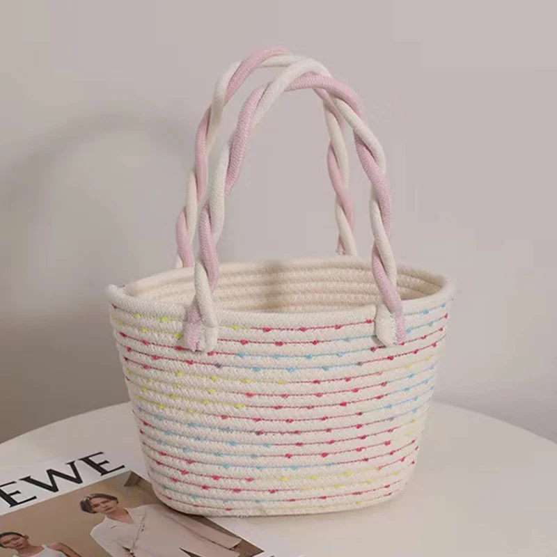 HUAYI  Cotton rope braided color customized Hand-woven bag