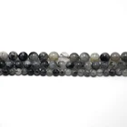 Loose Beads Quartz Round Beads Black Rutilated Quartz Round Loose Beads For DIY Jewelry Making