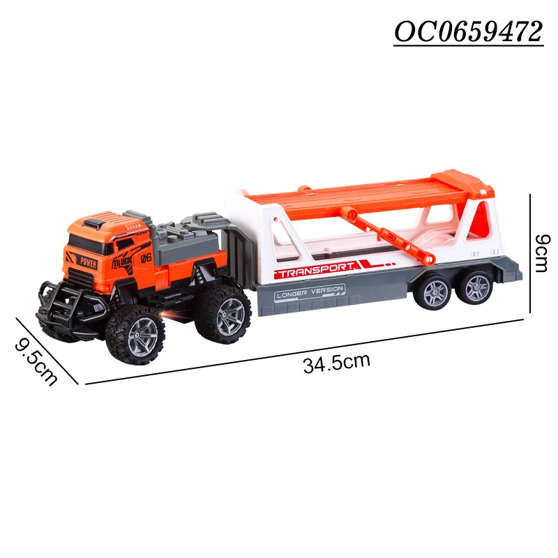 Remote control toy truck and transport trailer carrier car for kids