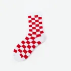 Check Hot Selling Good Quality Colorful Classic Check Thigh High Socks Women