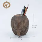 Pen Holder Gift Resin Wood Like Elephant Pen Holder Pen Holder Resin Home Decor And Gift
