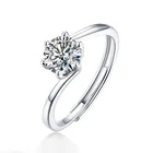 1 Carat Ring Diamond OEM ODM Romantic Style Elegant 1 Carat Moissanite Engagement Ring Real Silver Moissanite Diamond