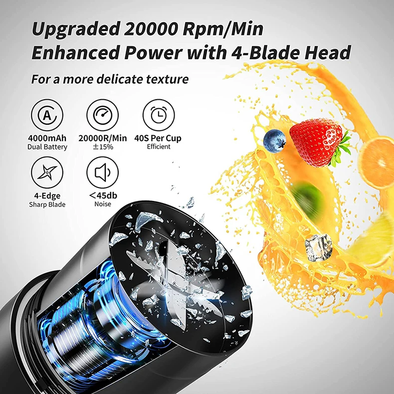 Portable Electric Fruit Juicer Handheld Smoothie Multifunction Maker Blender Stirring USB Rechargeable 3 in 1 Mini Juice Cup