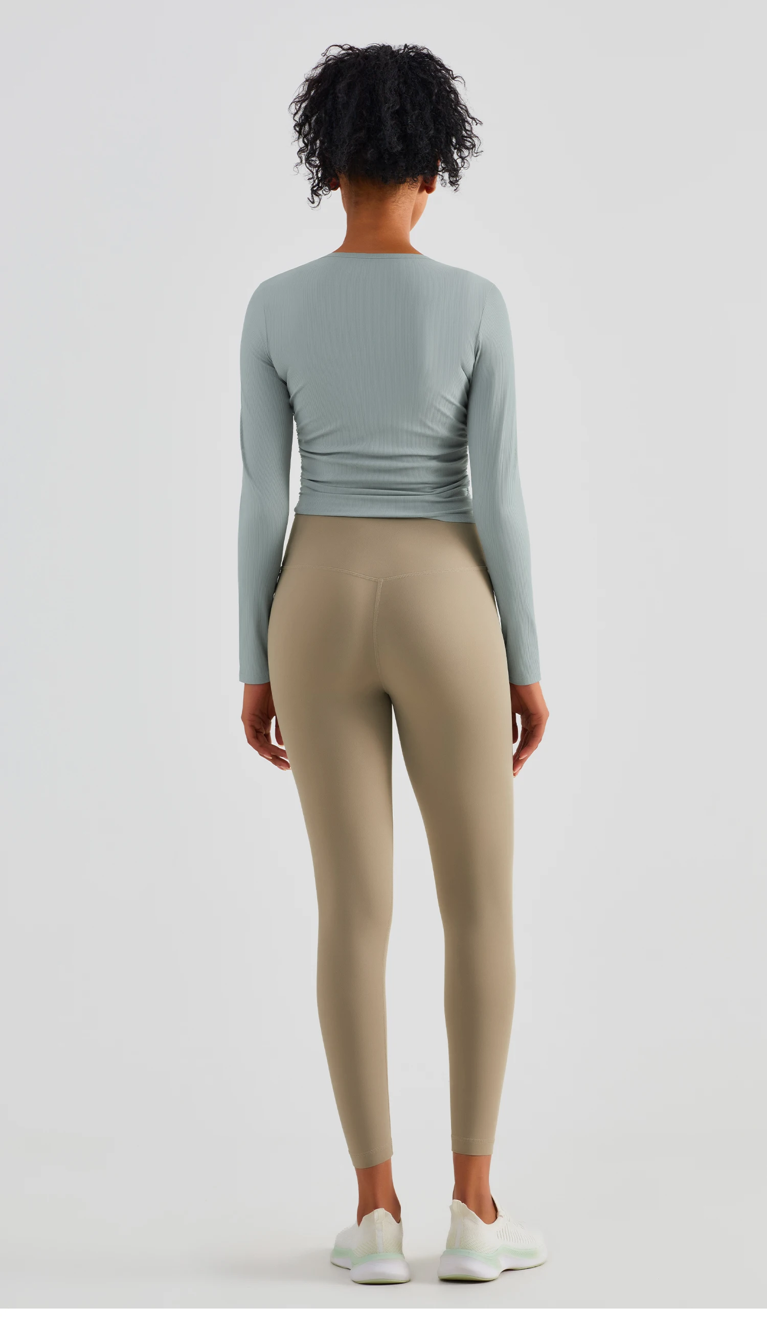 Ribbed Side Folding Yoga Tight Tshirts Factory Sale Women Long Sleeve Outdoor Sports Tops